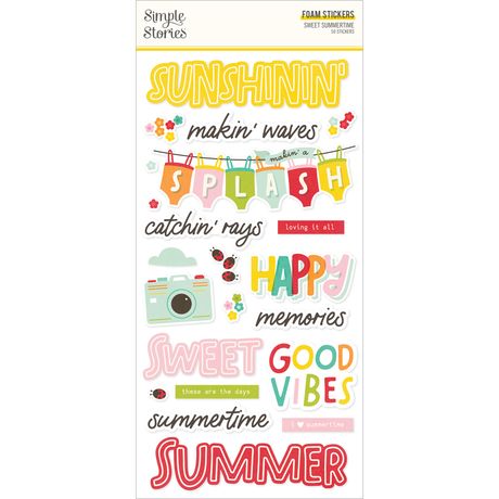 Simple Stories Sweet Summertime - Foam Stickers