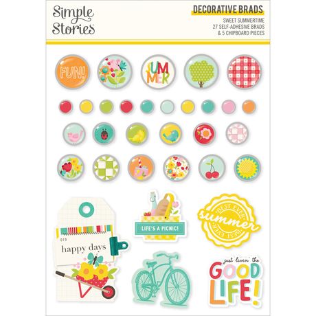 Simple Stories Sweet Summertime - Decorative Brads