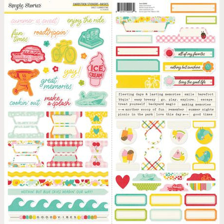 Simple Stories Sweet Summertime - Cardstock Stickers Basics