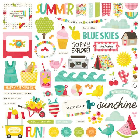 Simple Stories Sweet Summertime - Chipboard Pieces