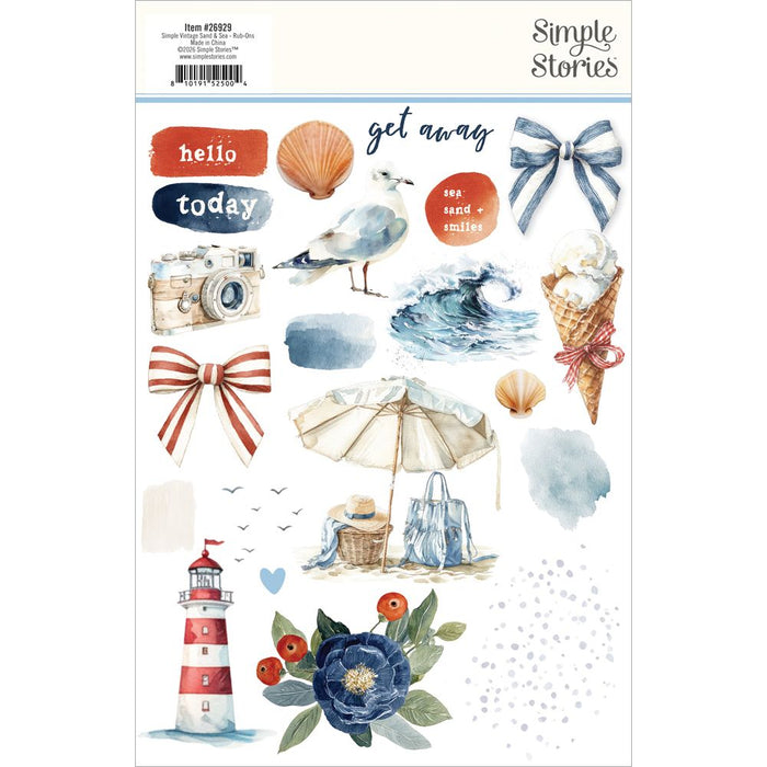 Simple Stories Simple Vintage Sand & Sea - Rub-Ons
