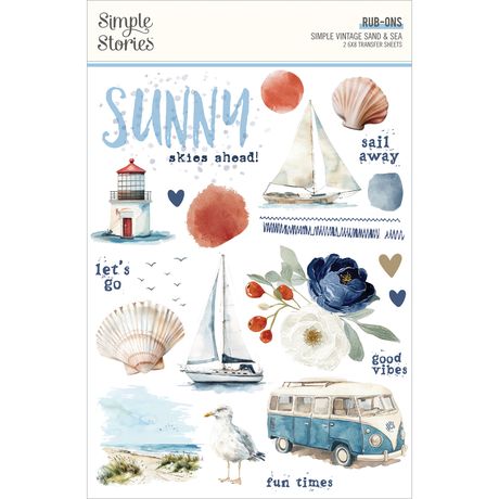 Simple Stories Simple Vintage Sand & Sea - Rub-Ons