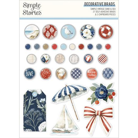 Simple Stories Simple Vintage Sand & Sea - Decorative Brads