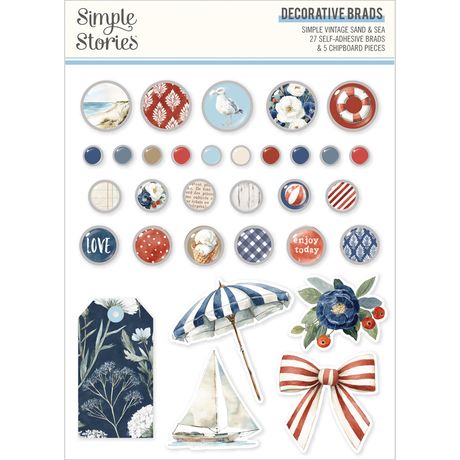 Simple Stories Simple Vintage Sand & Sea - Decorative Brads