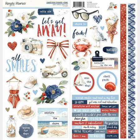 Simple Stories Simple Vintage Sand & Sea - Cardstock Stickers Icons