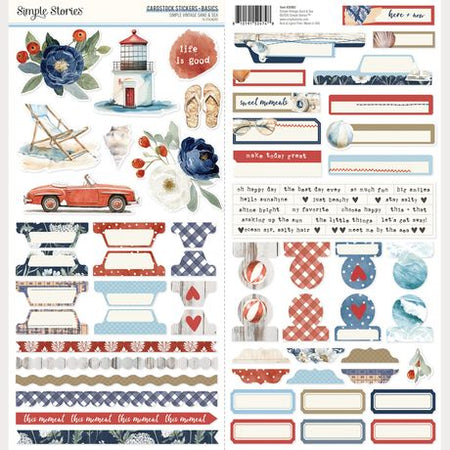 Simple Stories Simple Vintage Sand & Sea - Cardstock Stickers Basics