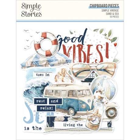 Simple Stories Simple Vintage Sand & Sea - Chipboard Pieces