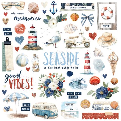 Simple Stories Simple Vintage Sand & Sea - Chipboard Pieces
