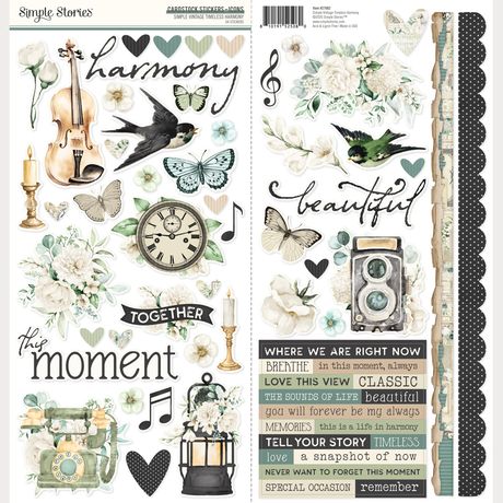 Simple Stories Simple Vintage Timeless Harmony - Cardstock Stickers Icons
