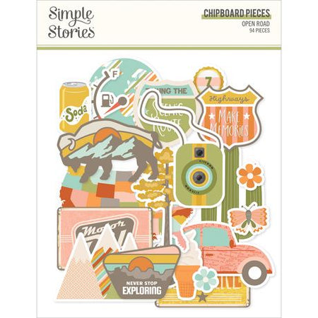 Simple Stories Open Road - Chipboard Pieces