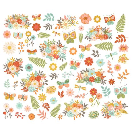 Simple Stories Open Road - Floral Bits & Pieces