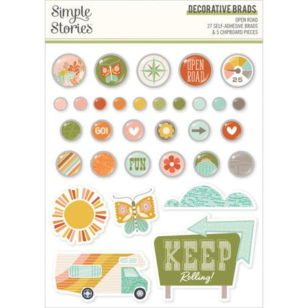 Simple Stories Open Road - Decorative Brads