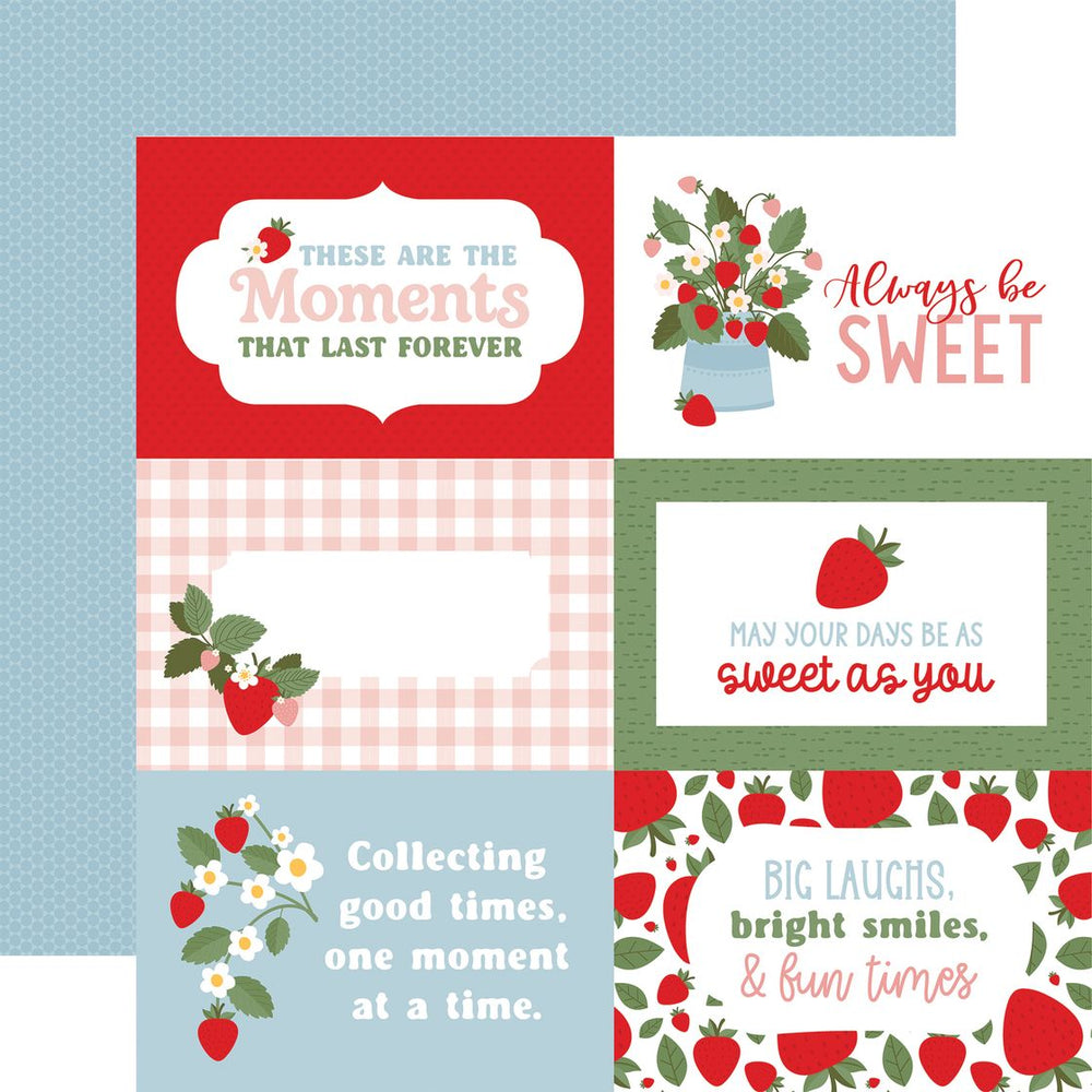 Echo Park Strawberry Fields - 6x4 Journaling Cards