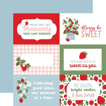 Echo Park Strawberry Fields - 6x4 Journaling Cards