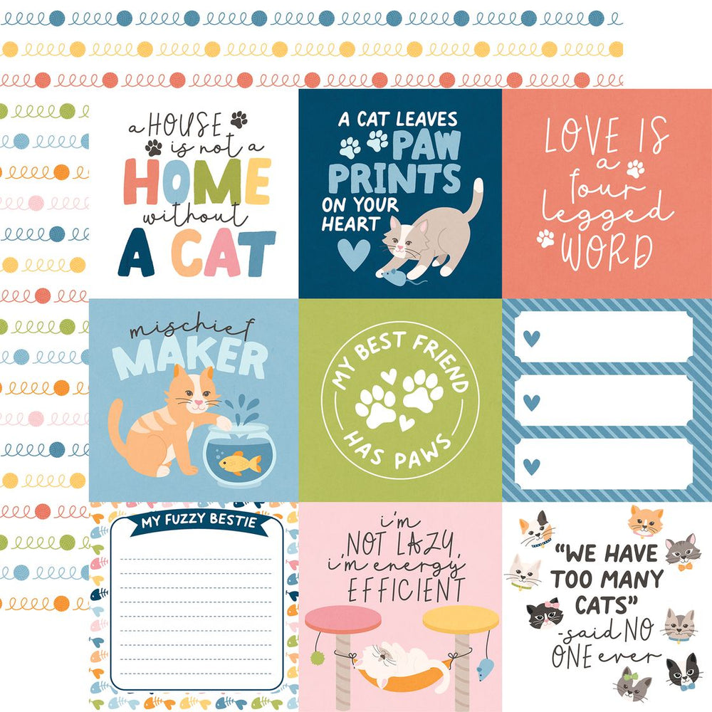 Echo Park Cat Lover - 4x4 Journaling Cards