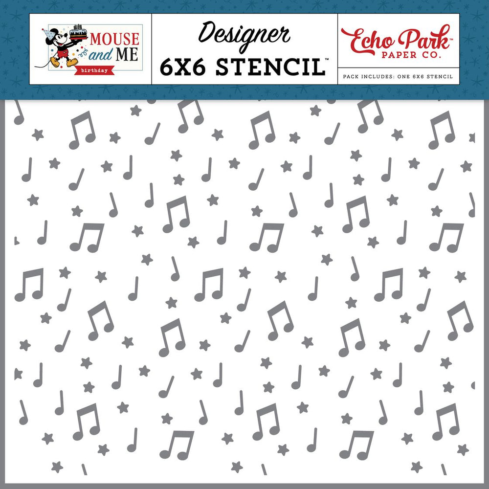 Echo Park Mouse And Me Birthday - Birthday Song Notes Stencil