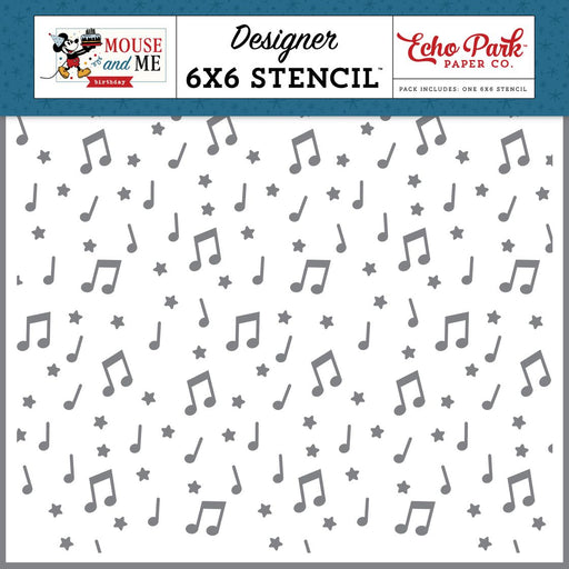 Echo Park Mouse And Me Birthday - Birthday Song Notes Stencil