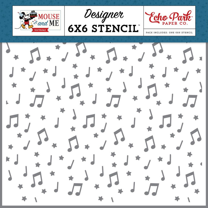 Echo Park Mouse And Me Birthday - Birthday Song Notes Stencil