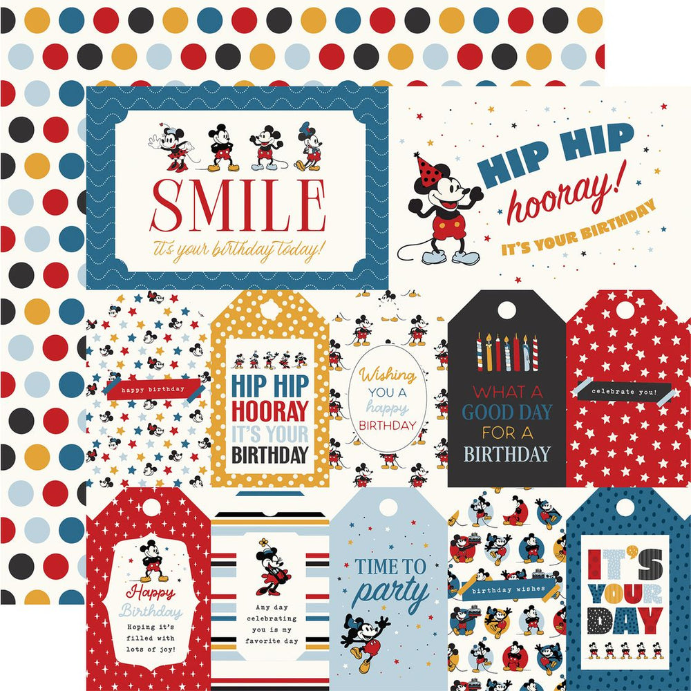 Echo Park Mouse And Me Birthday - Tags Journaling Cards