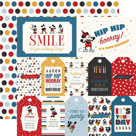 Echo Park Mouse And Me Birthday - Tags Journaling Cards