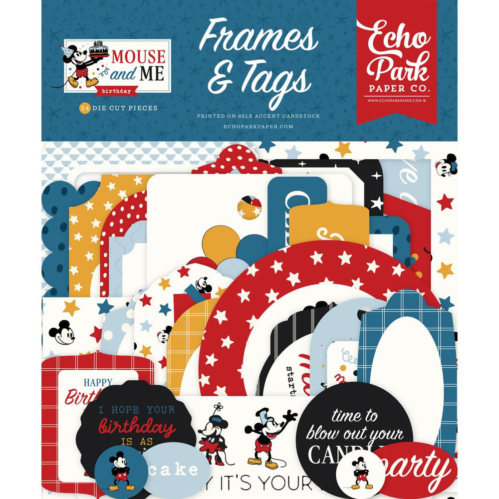 Echo Park Mouse And Me Birthday - Ephemera Frames & Tags