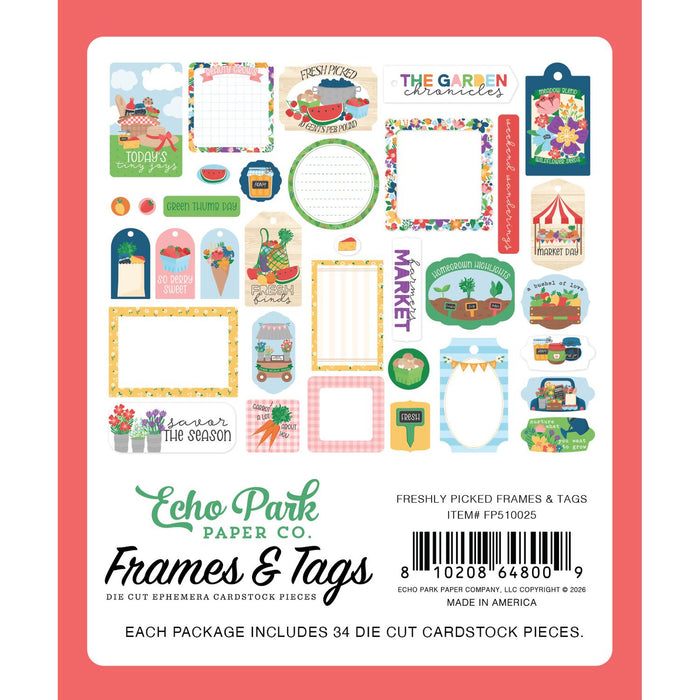 Echo Park Freshly Picked - Ephemera Frames & Tags