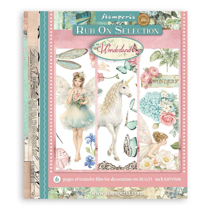 Stamperia Wonderland - Rub-On Selection 8x9