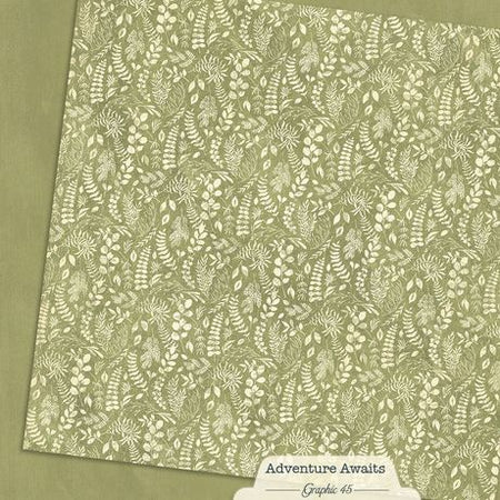 Graphic 45 Adventure Awaits - Fern Green Pattern & Solid