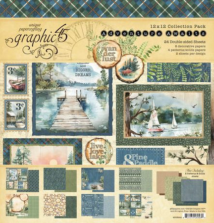 Graphic 45 Adventure Awaits  - 12x12 Collection Kit