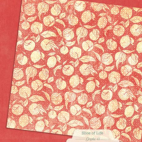 Graphic 45 Slice Of Life - Pomegranate Red Pattern & Solid
