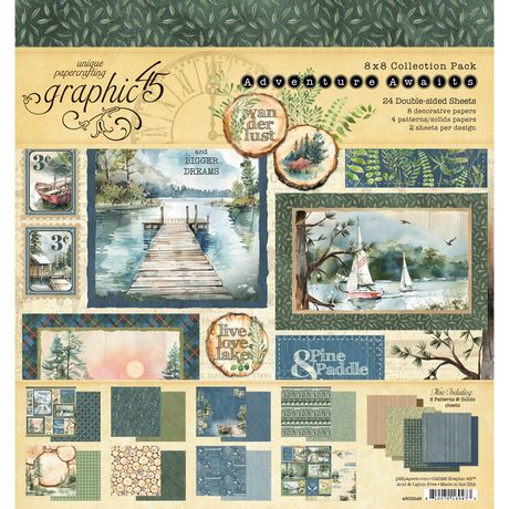Graphic 45 Adventure Awaits - 8x8 Collection Pack