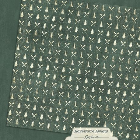 Graphic 45 Adventure Awaits - Evergreen Pattern & Solid