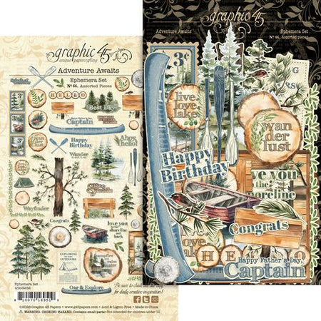 Graphic 45 Adventure Awaits - Ephemera Set
