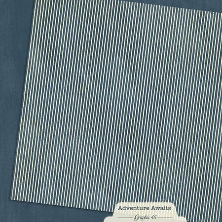 Graphic 45 Adventure Awaits - Marine Blue Pattern & Solid