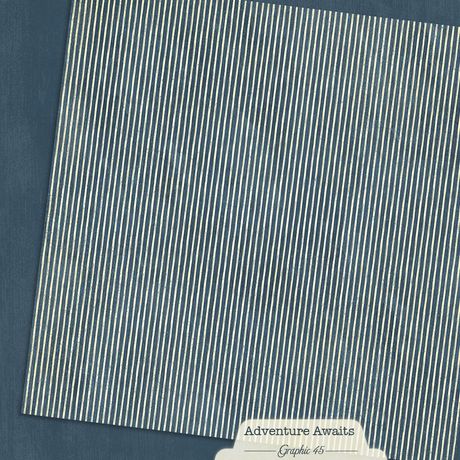 Graphic 45 Adventure Awaits - Marine Blue Pattern & Solid