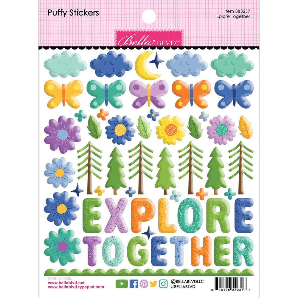 Bella Blvd Adventure Awaits - Explore Together Puffy Stickers
