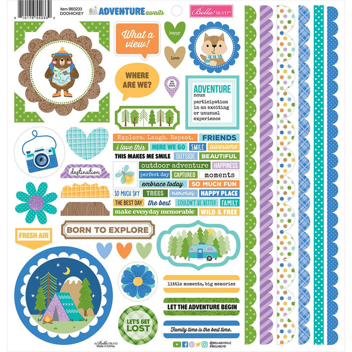 Bella Blvd Adventure Awaits - Doohickey Cardstock Stickers