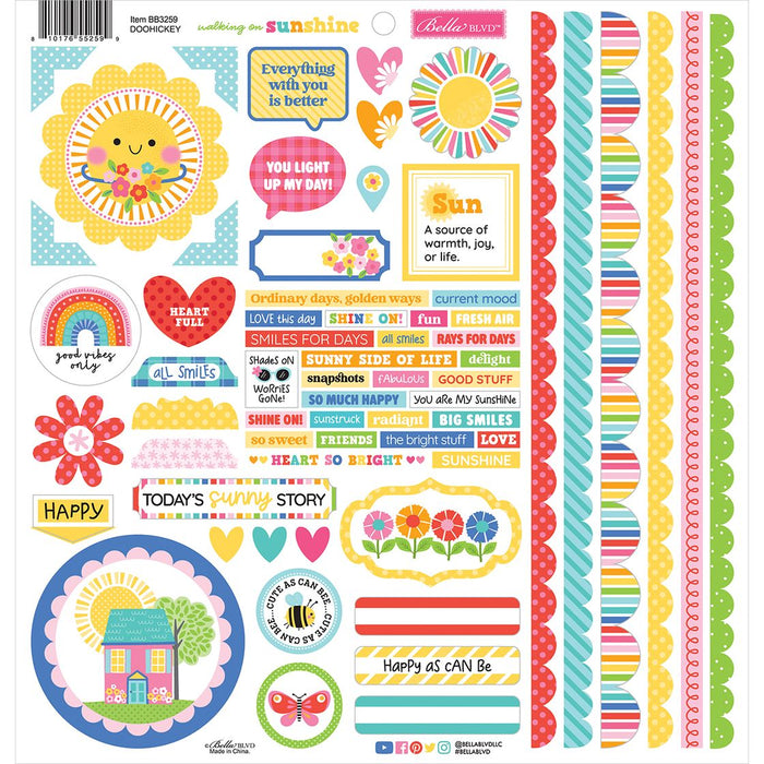 Bella Blvd Walking On Sunshine - Doohickey Cardstock Stickers