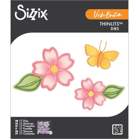 Sizzix Thinlits Die - Stitched Floral by Vicki Boutin