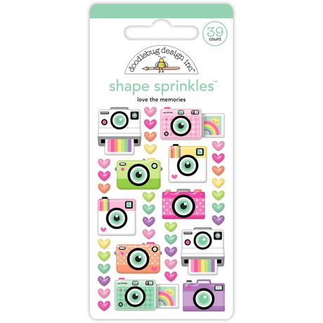 Doodlebug Design Color Me Crafty - Love The Memories Shape Sprinkles