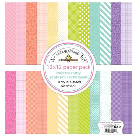 Doodlebug Design Color Me Crafty - Petite Prints 12x12 Paper Pack