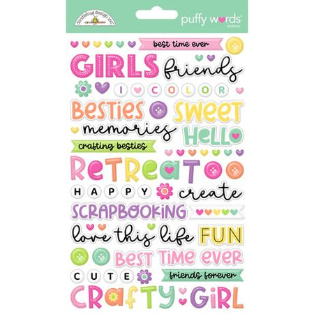 Doodlebug Design Color Me Crafty - Puffy Words Stickers