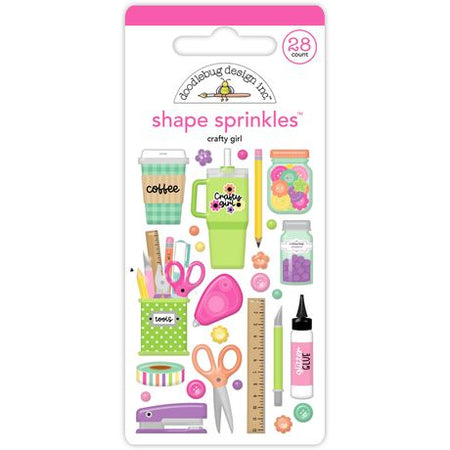 Doodlebug Design Color Me Crafty - Crafty Girl Shape Sprinkles