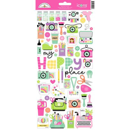 Doodlebug Design Color Me Crafty - Icon Stickers