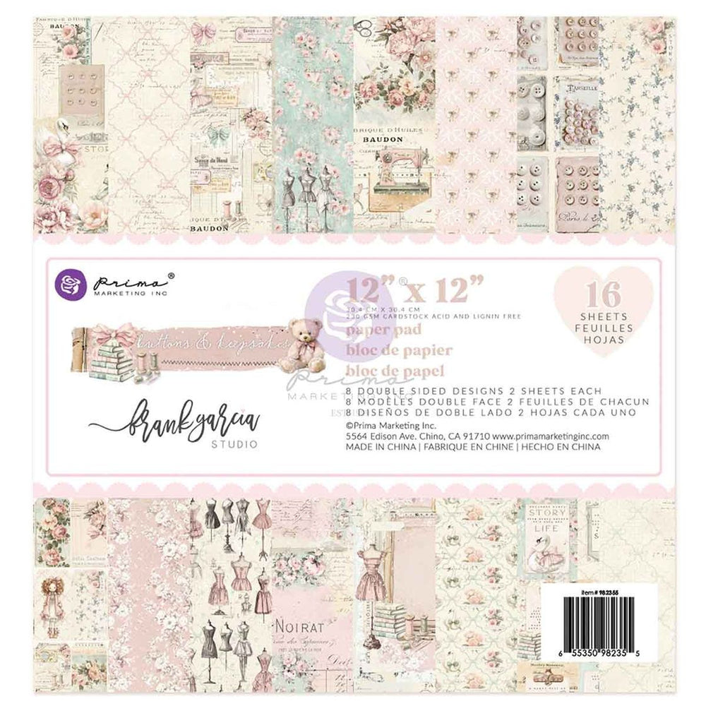 Prima Buttons & Keepsakes - 12x12 Paper Pack