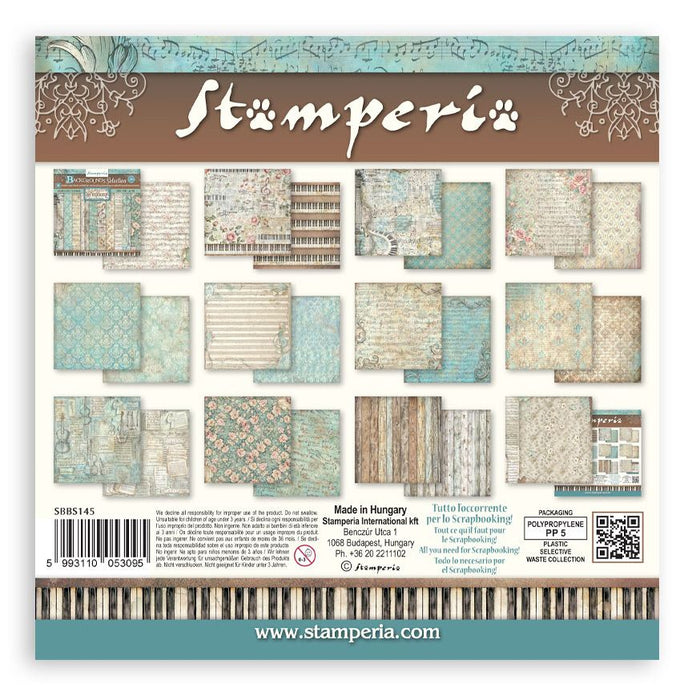 Stamperia Symphony - 8x8 Backgrounds Paper Pack