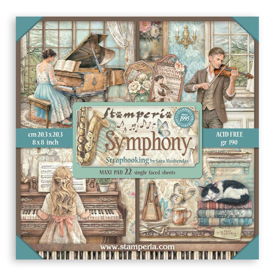 Stamperia Symphony - 8x8 Maxi Paper Pack