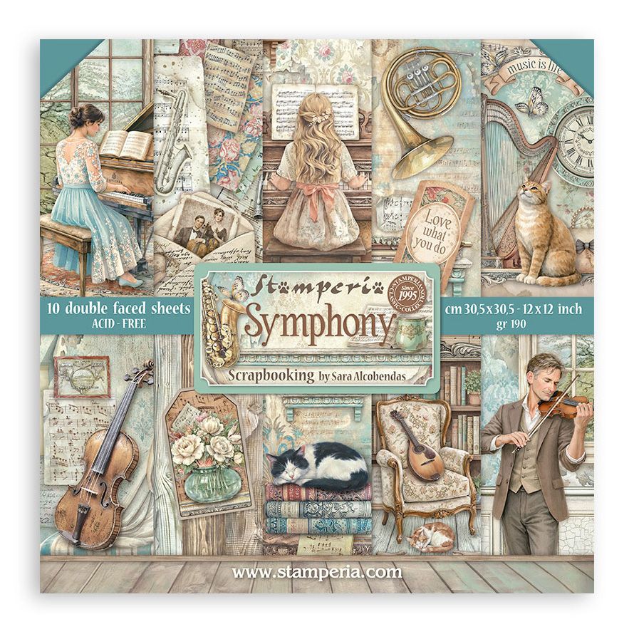 Stamperia Symphony - 12x12 Paper Pack