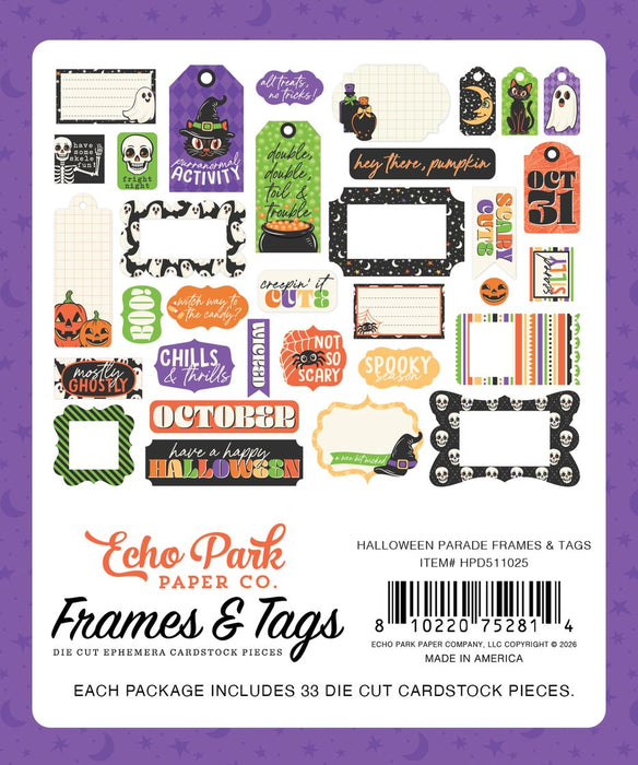 Echo Park Halloween Parade - Ephemera Frames & Tags