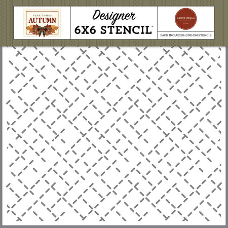 Carta Bella Here Comes Autumn - Thankful Stitches Stencil